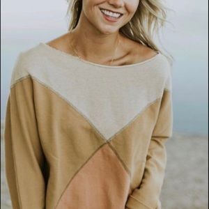 NWT Free People Montauk Pieced Pullover